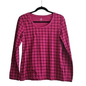 Tommy Hilfiger Women's Pink Cotton Long Sleeve Top